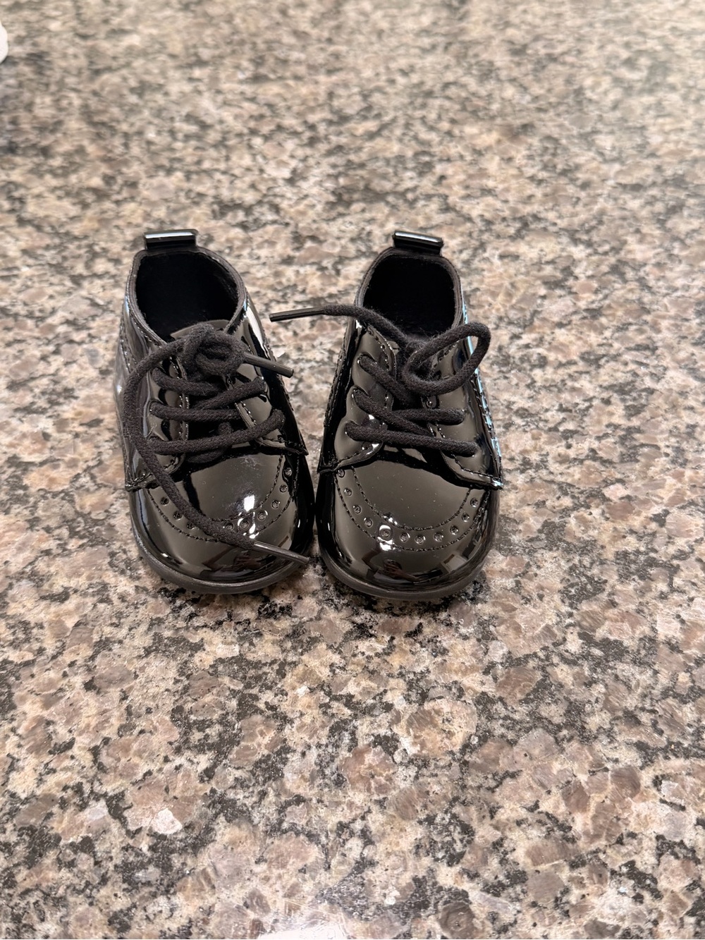 Classic Black Patent Kids Lace-Up Dress Shoes